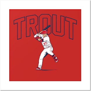 Mike Trout Slugger Swing Posters and Art